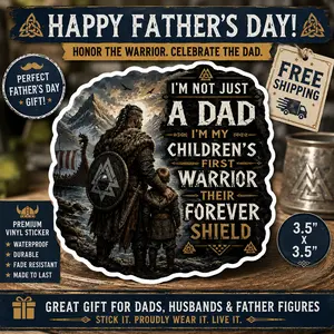 3.5” Waterproof Vinyl Viking Dad Sticker - Norse Warrior Themed Decal, Father’s Day Gift for Dads, Toys & Hobbies DIY Scrapbooking Stamping Supplies