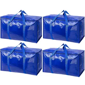 Oversized mobile bags with zippers and handles heavy-duty storage bags and mobile boxes Extra Large Tag Pocket Open Top for Closet Organizers and Storage