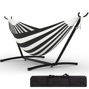 Portable 2-Person Hammock with Stand – Heavy-Duty Steel, Space-Saving for Outside/Patio, 450 lb Capacity, Carrying Bag
