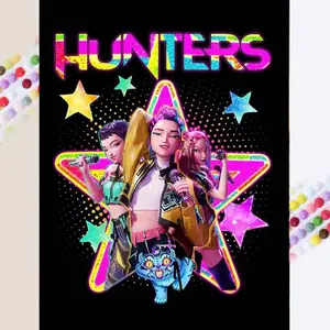 1 DIY diamond painting kit, 5D diamond art set, DIY decoration, hunter, stars, blue cat diamond painting kit with full round diamonds, mosaic, diamond art, DIY art home decoration, suitable for Christmas, Handcraft