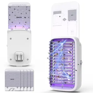 Innovative Flying Insect Trap & 5 Glue Boards, Plug-in Bug Zapper Indoor, Dual UV & Trapping, Fruit Fly Trap with Electric Zapper & Sticky Trap , Designed for Mosquitoes, Fruit Flies, & Gnats