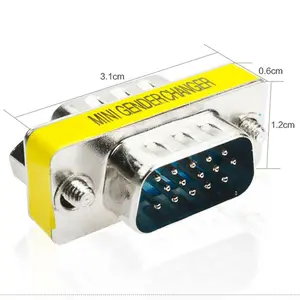 15 Pin VGA SVGA HD15 Gender Changer Coupler Adapter Converter Male to Male