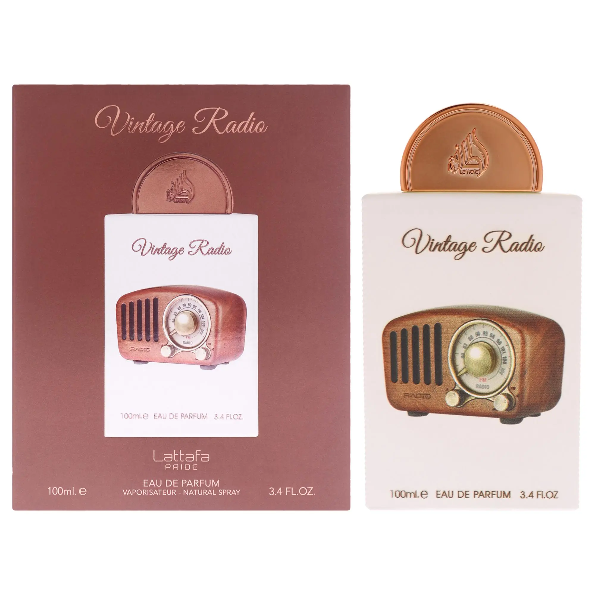 Unisex Classic Vintage Radio EDP Spray Mist by Lattafa - 3.4 fl oz Bottle, Daily Wear Fragrance