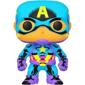 Funko POP! Marvel: Black Light - Captain America - Marvel Comics - Collectable Vinyl Figure - Gift Idea - Official Merchandise - Toys for Kids & Adults - Comic Books Fans