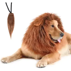 CPPSLEE Lion Mane for Dog Costumes, Dog Lion Mane, Realistic Lion Wig for Medium to Large Sized Dogs, Large Dog Halloween Costumes, Lion Mane for Dog, Halloween Costumes for Dogs (Dark Brown) CPPSLEE