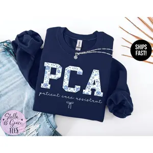Patient Care Assistant T-Shirt / Sweatshirt / Hoodie, Blue Toile PCA Shirt, Patient Care , Healthcare Worker Gift, PCA , Pca gift Cotton Unisex Fabric