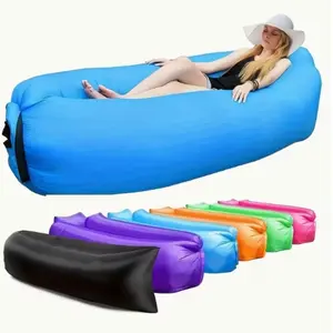 Outdoor Inflatable Sofa Air Mattress Bed, Portable Foldable Single Person Camping Beach Chair, Ideal for Backyard Lake Beach Travel Camp Music Festivals