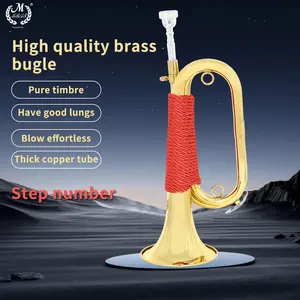 Mbat Military Trumpet, Large Spanish Army Horn, High-Quality Brass Instrument, Perfect for Band Music, Historical Replica