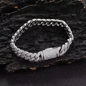 9052Luxury Bling Cuban Bracelet - Full Sparkle Design for Elevate Your Street Style - Trendy & Durable Complimentary shipping