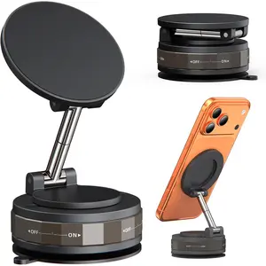 Meifigno Upgraded Magnetic Phone Holder for MagSafe Adjustable Car Mount with Vacuum Suction Cup Compatible iPhone 17 Pro Max and All Smartphones