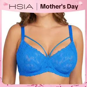 HSIA Pretty In Petals Sexy Lace Comfortable Soft Mesh Wings Non-Padded Comfort Adjustable Straps Unlined Strappy Underwire Women Bra Minimalist Womenswear