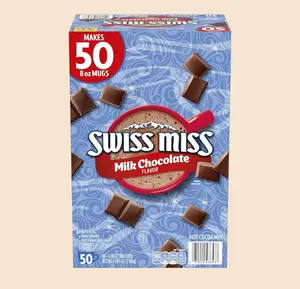 Swiss Miss Milk Chocolate Flavor Hot Cocoa Mix 1.38 oz 50 Count Real Cocoa Rich Chocolate Flavor Smooth Frothy Texture Perfect for Cozy Moments