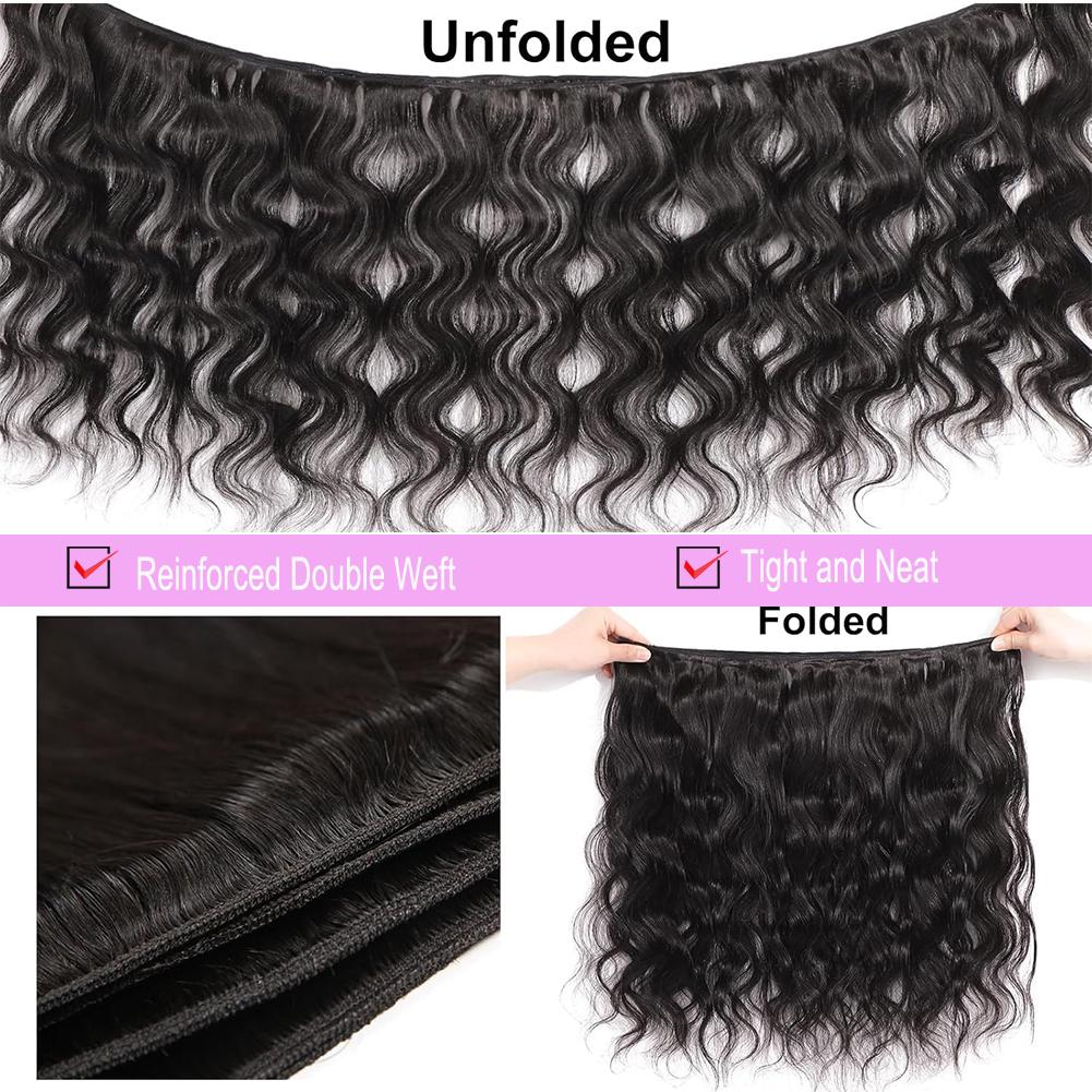 BINF Body Wave Bundles Human Hair 100% Unprocessed Brazilian Virgin Hair 1/3/4 Bundles Body Wave Human Hair Extension for Women Natural Color