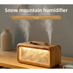 Snow Mountain Desktop Air Humidifier for Home and Bedroom, High Mist Output, Large Capacity, Dual Nozzle, Ambient Night Light, and Aroma Diffuser