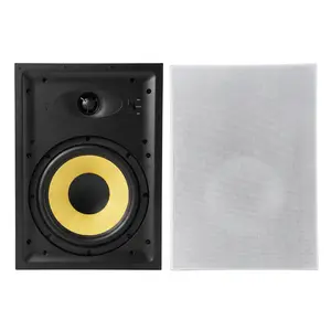 【Summervibes】VEVOR In-Wall Speakers, 8", In Wall Speaker System with Paintable Grille, Hi-Fi Sound, 200W Peak, 2-Way Rectangular Speakers, for Damp Humid Indoor Placement, Bath, Kitchen, Covered Porches, 1 Pair