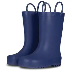 Ribbon Blue Matte Kids Rain Boots - Stylish Rain Boots for Comfortable Footing in Blue Color