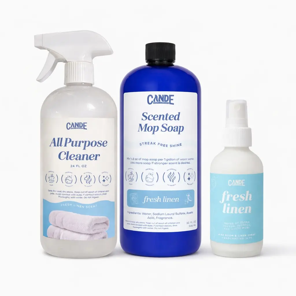 C&E Household Home Cleaning Bundle - Scented Fresh Linen All-Purpose Spray Cleaner Set, Floor Cleaner That Maintains Freshness for Room, Kitchen Use