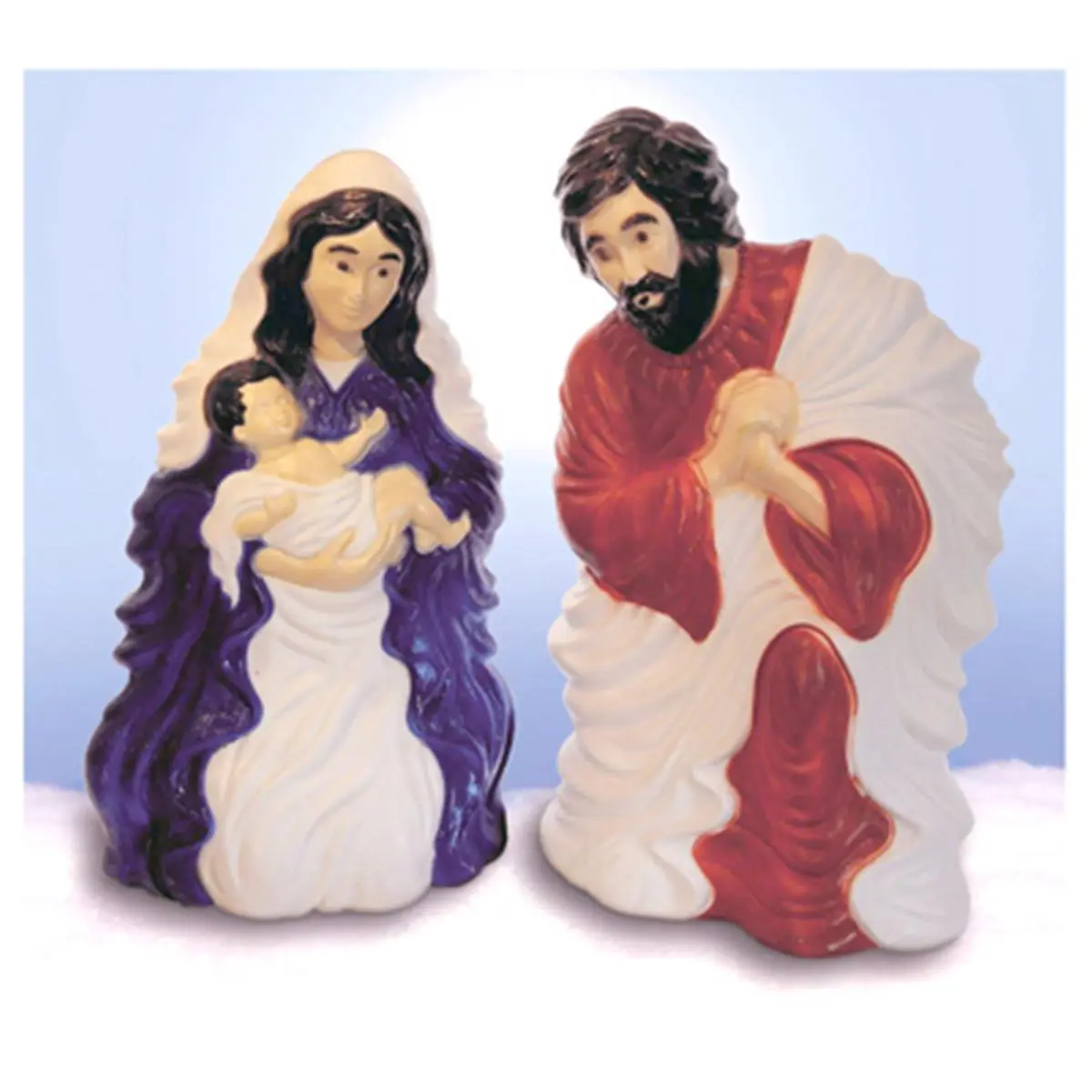 212 MAIN 28 in. Plastic Religious Nativity Set, Painted Finish, Cord Set Included, Religious Home Decor Nativity Scene