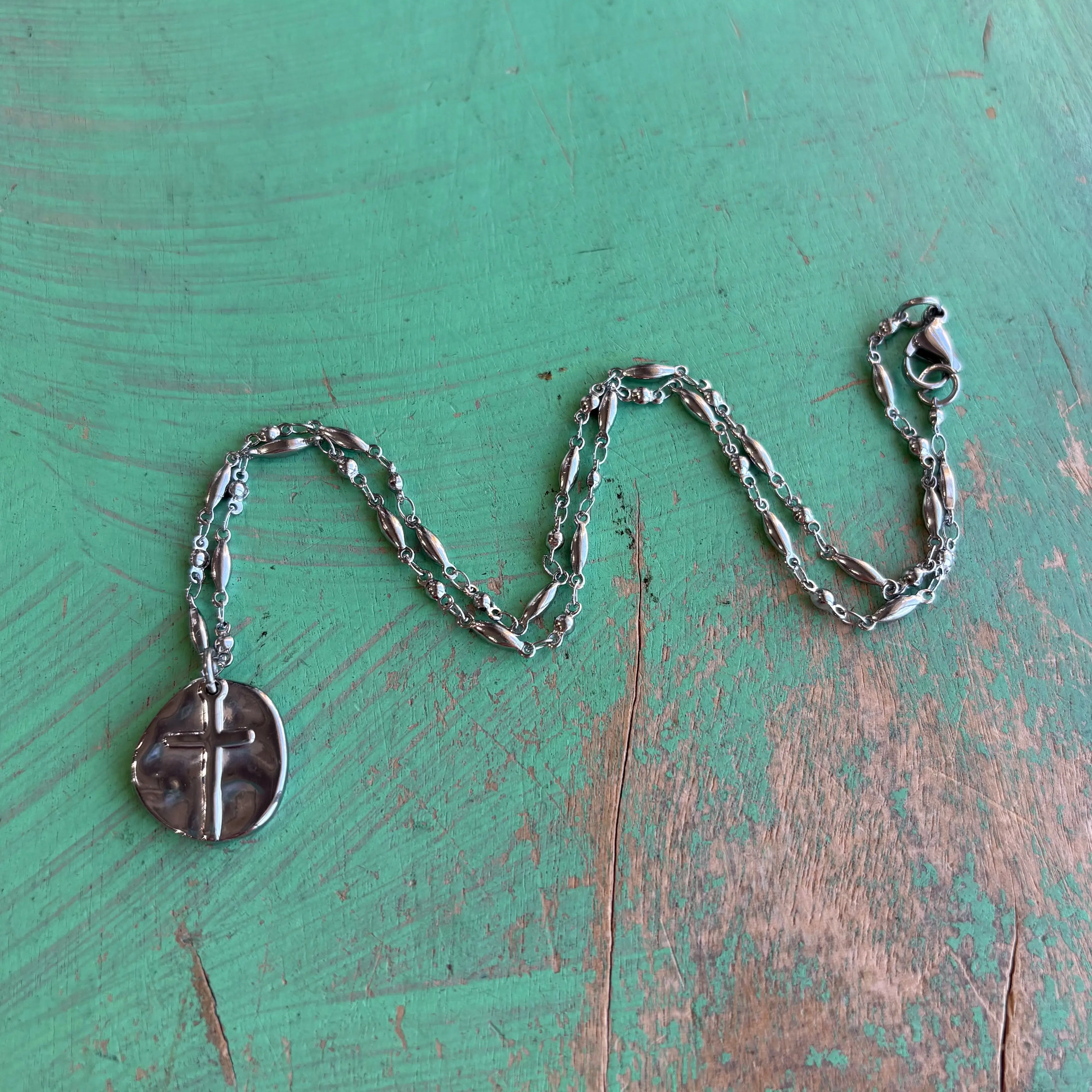 Thumbprint Cross Necklace