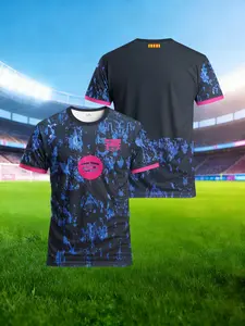 Barcelona away football jersey, the blue and pink splashed ink trendy jersey, a jersey exclusively for Barcelona fans, a comfortable quick-drying sports T-shirt, Lightweight Jersey