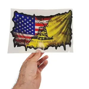 Don't Tread on Me decal sticker Gadsden Flag Snake American USA Flag graphic for vehicle car truck bumper window
