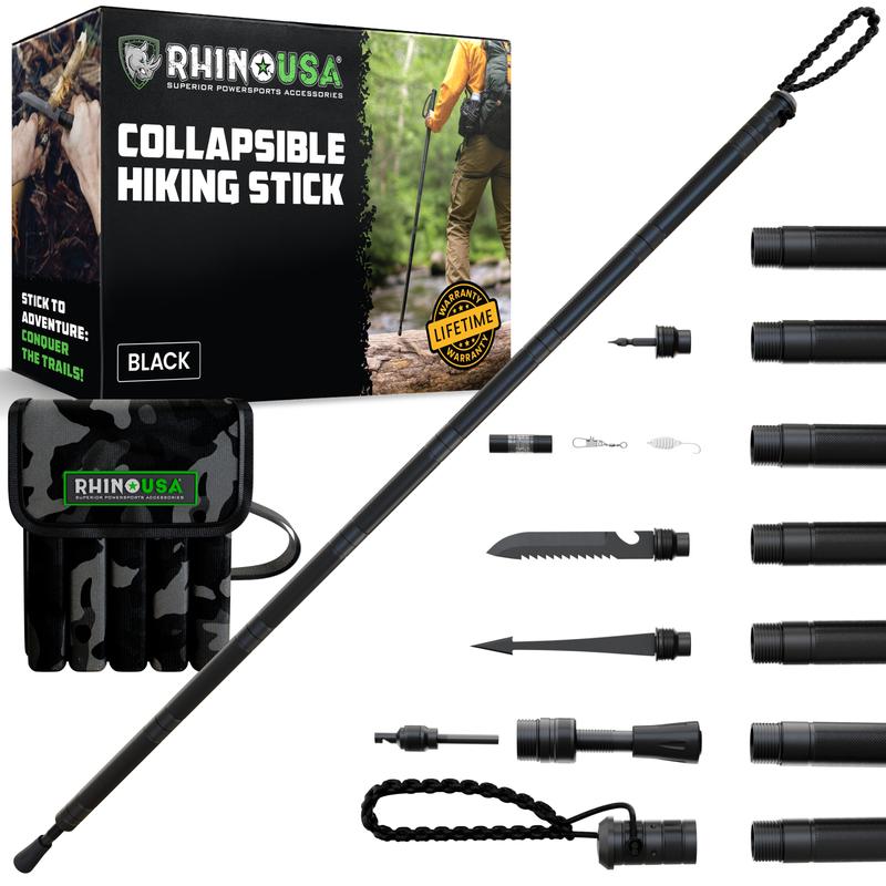 Rhino USA Hiking Stick  – Essential Camping Gear for Hiking & Trekking – Durable Walking Stick for Outdoor Adventures, Travel Accessories