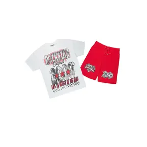 Racing Grung White/Red Graphic T-Shirt Short Set