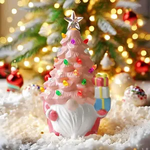 Dwarf & Christmas Tree Design Light, 2 Counts/set Cute Resin Battery Powered Ornament, Desktop Decoration for Home Living Room Bedroom Study Room