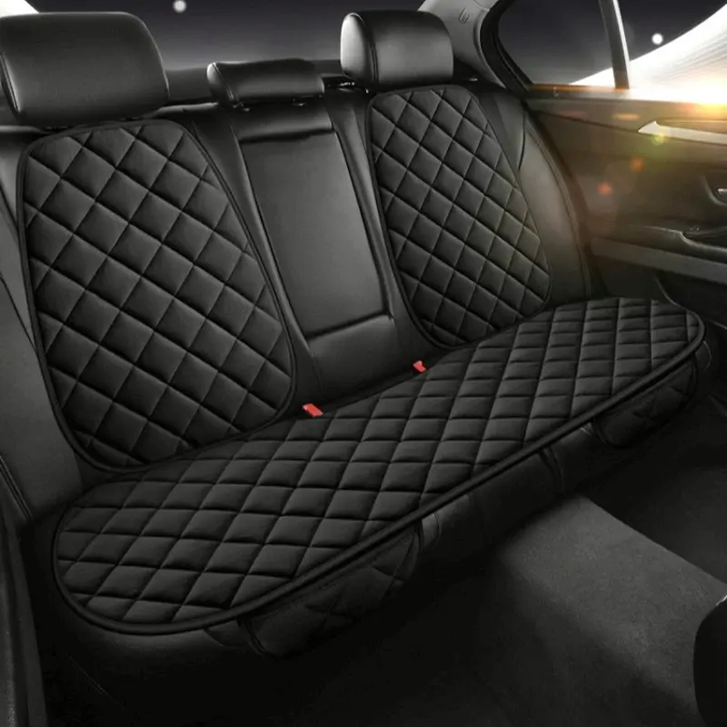 Premium Knit Polyester 3pcs Set - All-Season Plush Car Seat Cushions and Backrest Covers - Easy Installation, Universal Fit for Multiple Vehicle Models