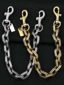 Fashion Metal Chain Crossbody Bag, Women's Square Handbag, Decorative Chain Keychain Accessory, 1 Piece, From China