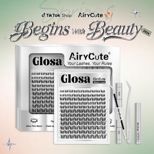 Glosa | AiryCute Velour Luxe Collection Upgrade U Lashes with Ultra-Dense, Waterproof, Long-Lasting Lashes | Vivi | Natural Daily | Beginner-Friendly DIY Lashes for a Flawless, Voluminous Look | Trendy & Must-Have Clusters #SummerVibes