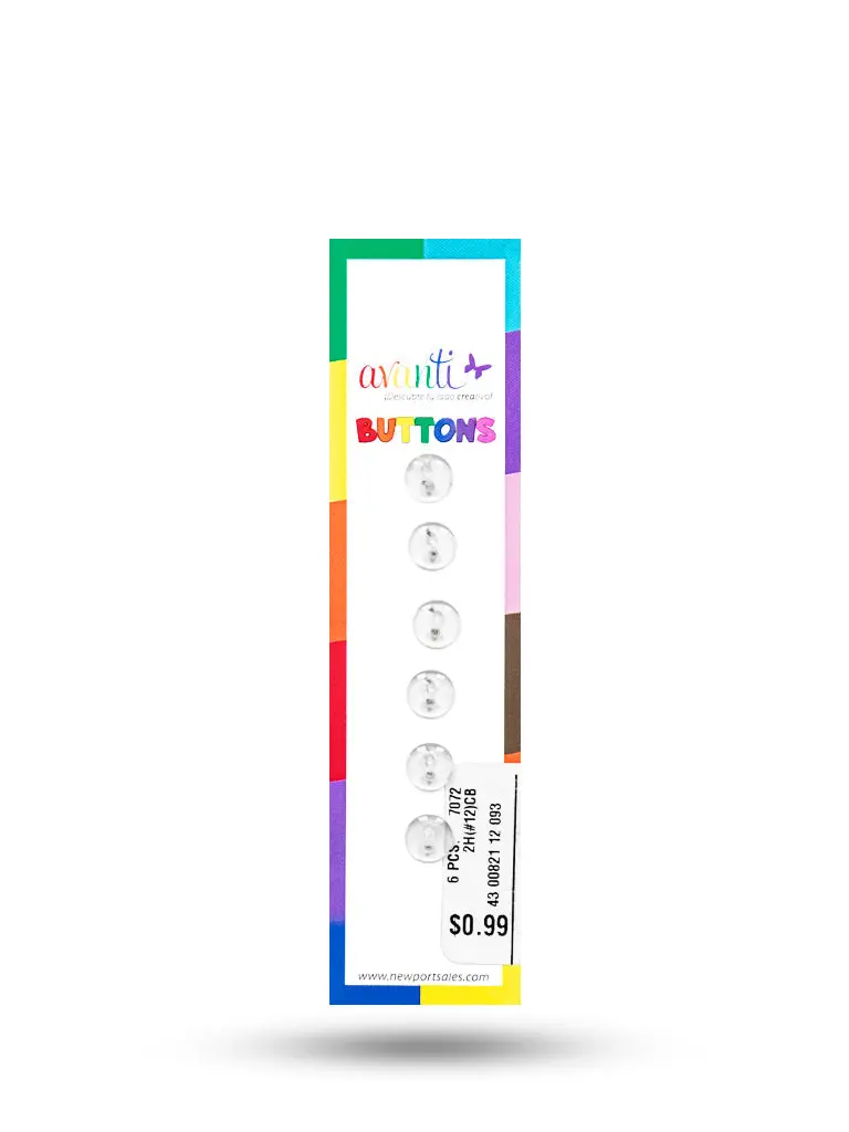 Sewing Buttons – 12L (7.5mm / 0.3 inches) with 2 Holes – Perfect for Shirt Collars, Baby Clothing & Crafts, 12-Pack