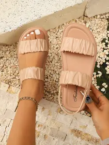 Women's Summer Comfortable Thick Sole Sandals, Dual Strap Beach Shoes, Perfect for Sunbathing and Casual Walks, Fashionable and Durable