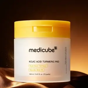 Medicube Kojic Acid Turmeric Clarifying Toner Pads 70pcs Niacinamide Glycolic Acid Soothing Calming Exfoliating Pad Post Spot Brightening Care For Troubled Acne Skin Smooth Uneven Tone Daily Korean Skincare Pad