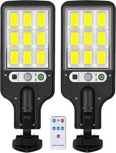 2 Pack Led Solar Street Lights Outdoor,halloween outdoor decor 108 Led Remote Control Wireless Ip65 Motion Sensor Security Wall Light with 3 Modes for Garden, Street, Deck, Yard, Garage, Patio