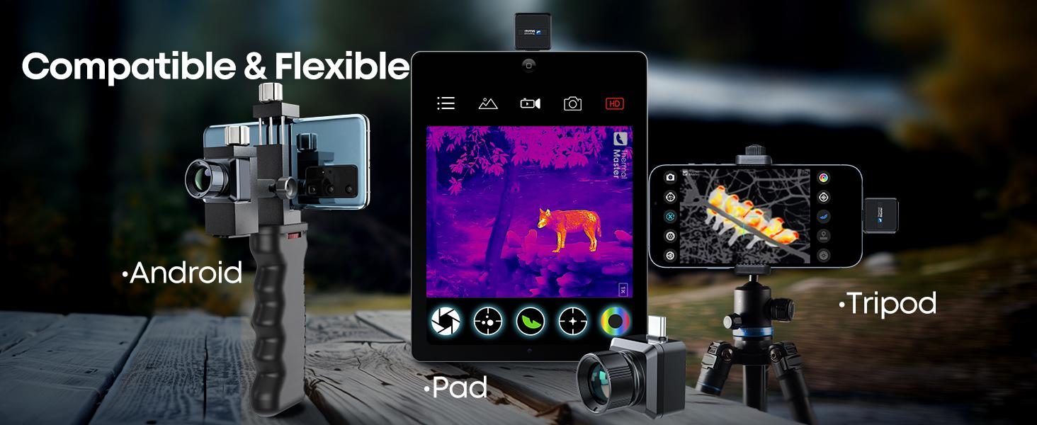 T2 Pro Thermal Monocular, 1579 Yard Night Infrared Camera with 13mm Lens,15×Zoom, iOS&Android Compatible