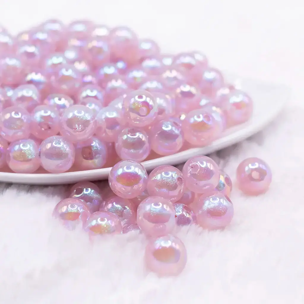 12mm Light Purple Opal Bubblegum Beads - 20 Count