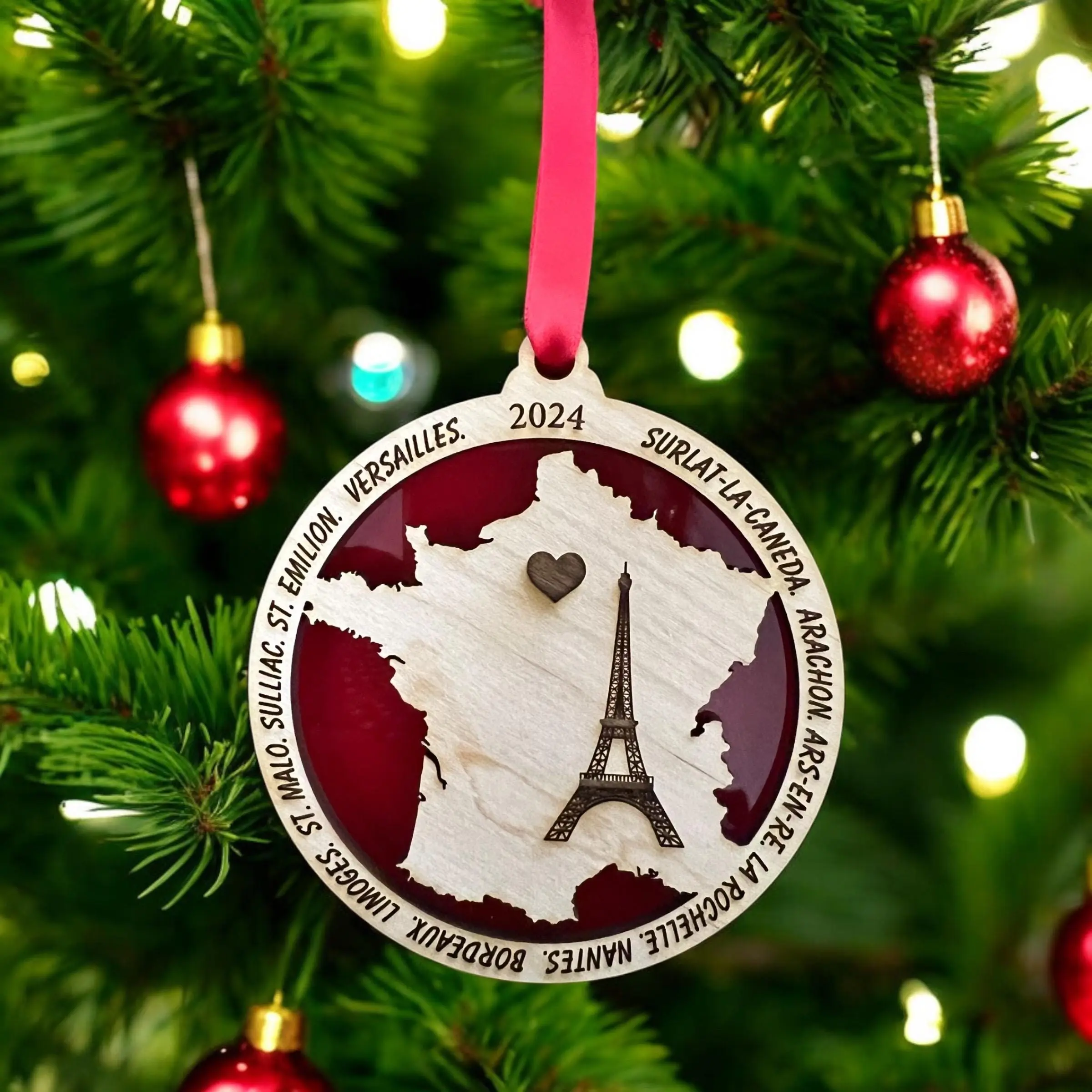 Personalized  France Ornament, Paris Christmas Ornament, France Ornament, Travel Souvenir, Vacation ornament, , trip to Paris