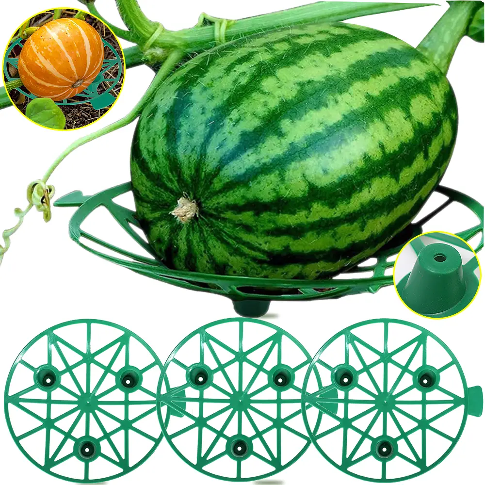 1/2*Support Pallet, Compact Polypropylene Fruit & Vegetable Ground Lift Holder with 19.5cm Diameter & 3.5cm Height, Rot Prevention Gardening Home Storage Organizer Rack Tray for Watermelon, Melon