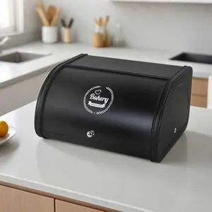 1pc,Metal storage box,Living room entrance storage box,Bread box,Closed storage box with cover,Snack box, seasoning box,Kitchen countertop multi-function storage container,Suitable for living room, bedroom, bathroom, kitchen