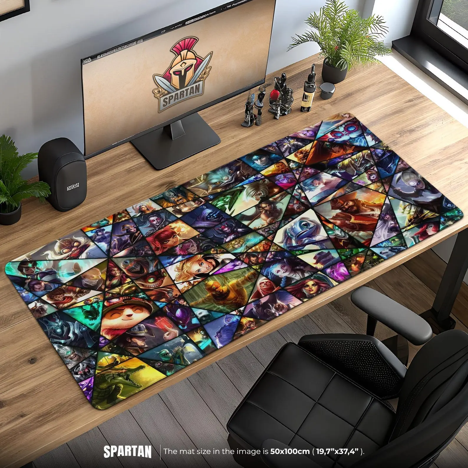 League of Legends Mouse Pad: Champion Collage Gaming Desk Mat