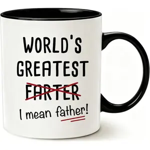Funny Best Dad Coffee Mug, World's Greatest F, I Mean Father, Best Cute Birthday Gifts for Dad Cup