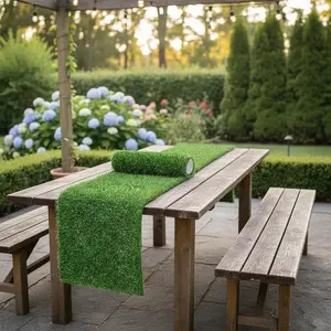 Artificial Grass Table Runners 12x72 Inch Green Fake Turf Centerpiece Decor for Golf Theme Party Wedding Christmas Birthday Home Holiday Banquet Dining