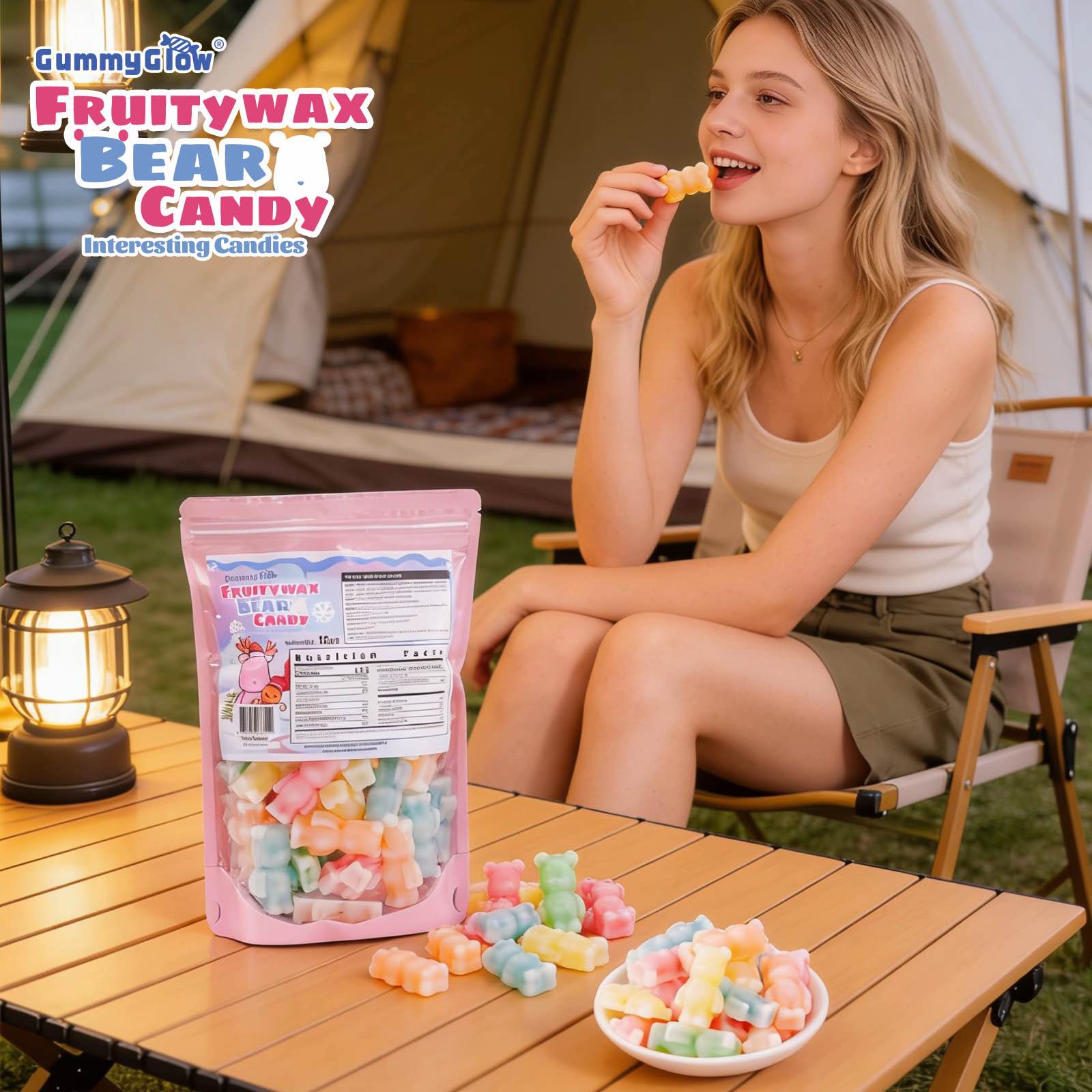 New Fruity Wax Bear Candy 12oz Pack Five Flavors Wax Upgrade Bear Shape Retro Party Treats ASMR Sweet Bonbon Snack Fruitsnacks Viral Candy Wax Candy Bombs#mothersdaygift