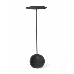 212 MAIN Compact Modern 2A Cannon Drink Table, Burnt Oil Finish