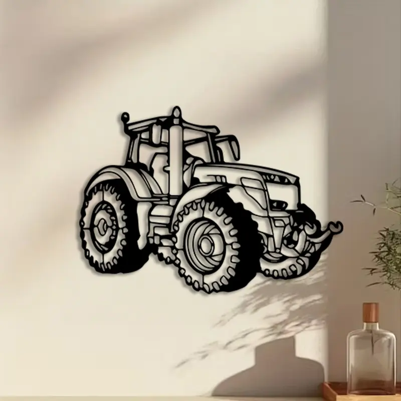 1pc Tractor Metal Wall Art, Tractor Statue Mural, Perfect for Farmhouse Wall, Living Room Wall, Office Wall, Christmas Decor, Ideal Gift for Farmers, Rust-Resistant Metal