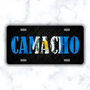 Custom name Guatemalan Flag License Plate - personalized name Auto Car Tag - Gifts for Her - Gifts for Him