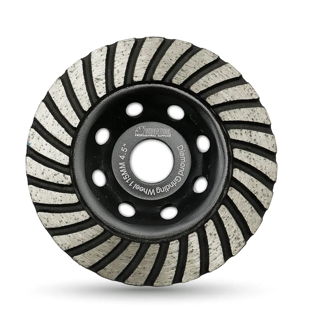 SHDIATOOL 4.5" Turbo Row Diamond Grinding Cup Wheel, Diamond Abrasive Wheels & Discs for Concrete, Granite, Marble, Masonry, Brick, Compatible with Angle Grinders