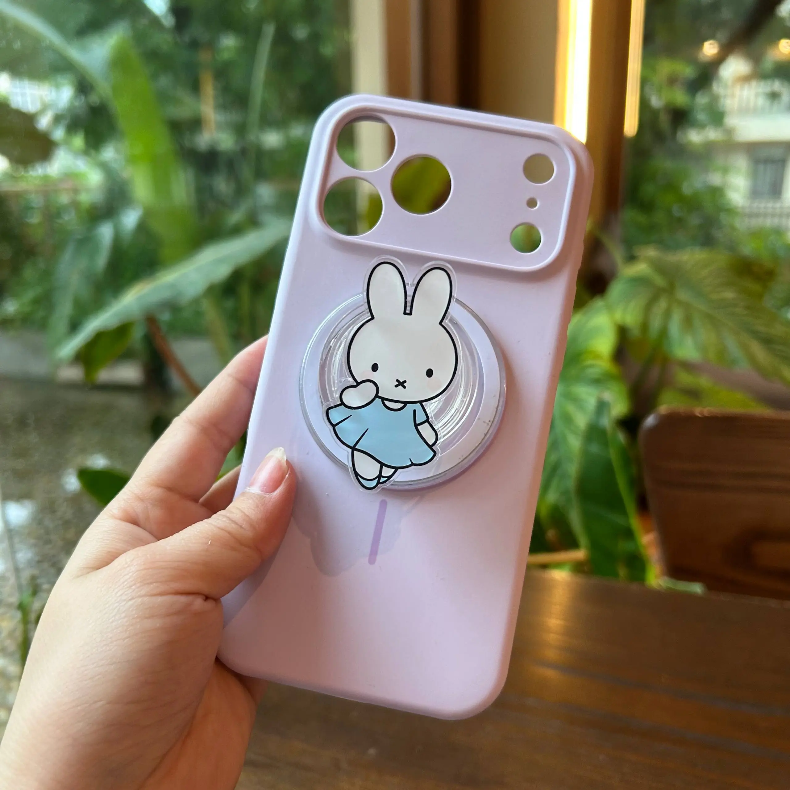 Cute Blue Dress Bunny MagSafe Phone Grip – Kawaii Rabbit Acrylic Magnetic Phone Holder & Kickstand – Pastel Girly Phone Accessory