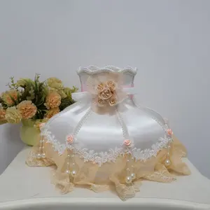 Vintage Princess Lampshade, Cloth Handmade, Replacement Cover, No Power Needed, for Bedroom Study Living Room Decor